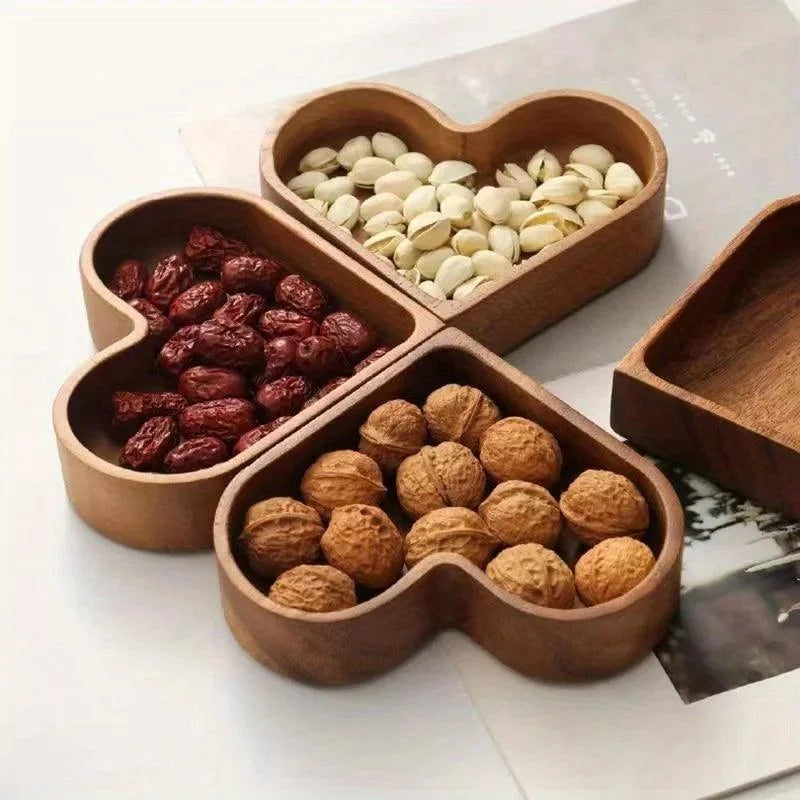 Heart-Shaped Walnut Dessert Tray – view 4