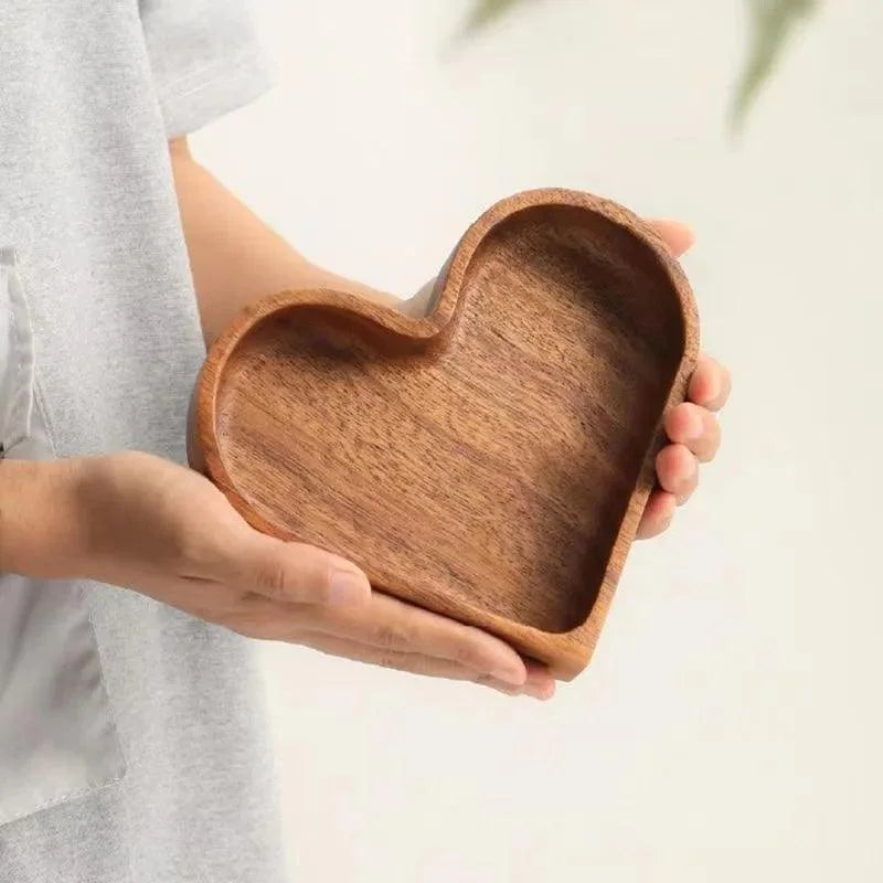Heart-Shaped Walnut Dessert Tray – view 6
