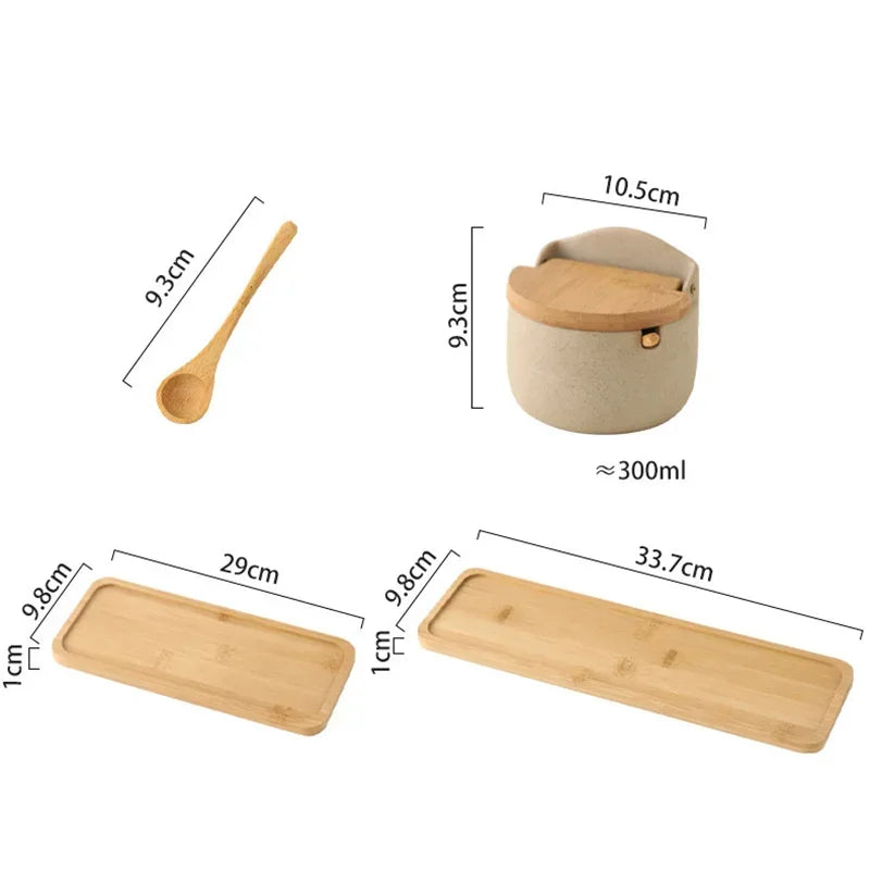 Japanese-Style Ceramic Spice Jar with Bamboo Lid – view 11