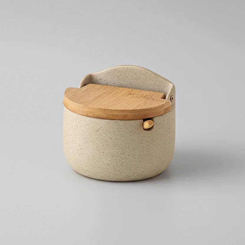 Japanese-Style Ceramic Spice Jar with Bamboo Lid – view 12