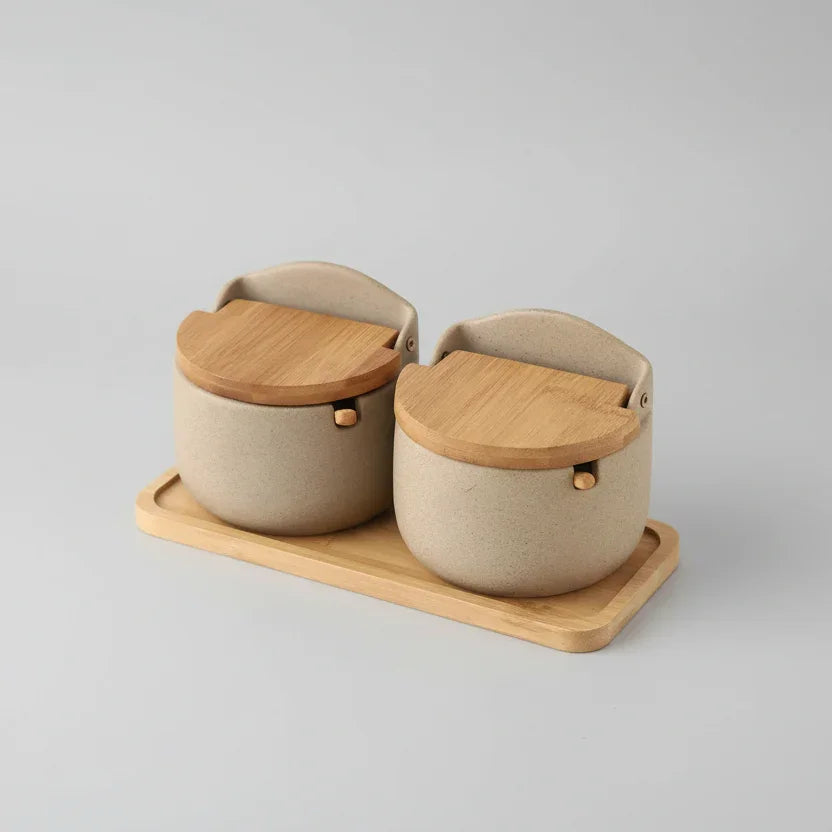 Japanese-Style Ceramic Spice Jar with Bamboo Lid – view 13