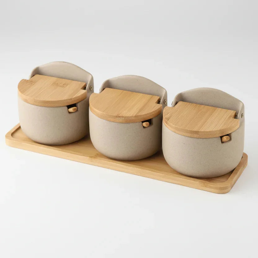 Japanese-Style Ceramic Spice Jar with Bamboo Lid – view 14