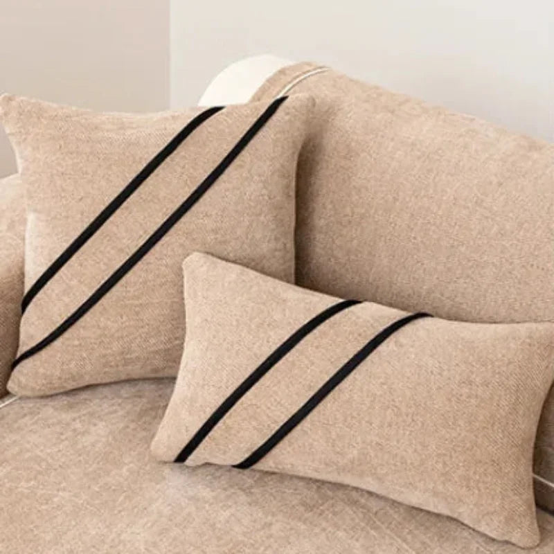 Khaki Lightweight Chenille Non-Slip Sofa Cover – view 3