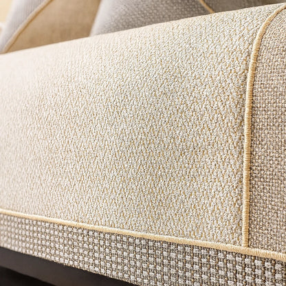 Light Beige Cotton-Linen Non-Slip Sofa Protector – view 2