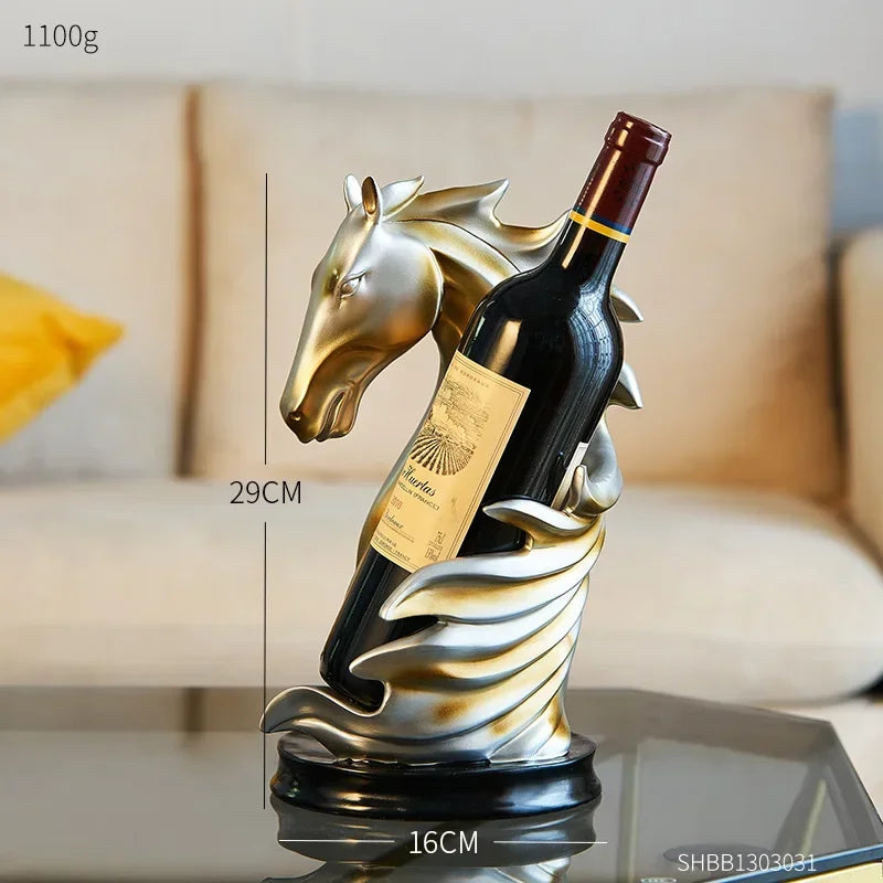 Light Grey Horse Resin Wine Bottle Holder – view 3