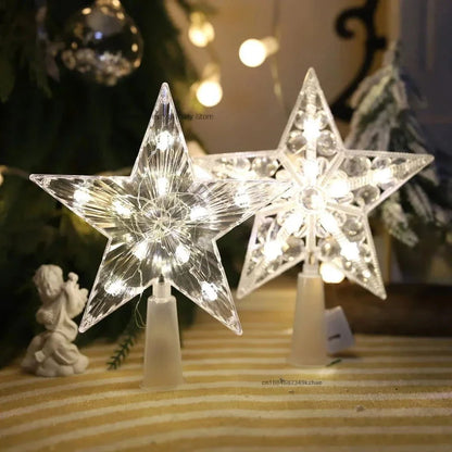Light-Up Acrylic Christmas Tree Topper Star – 2 Models