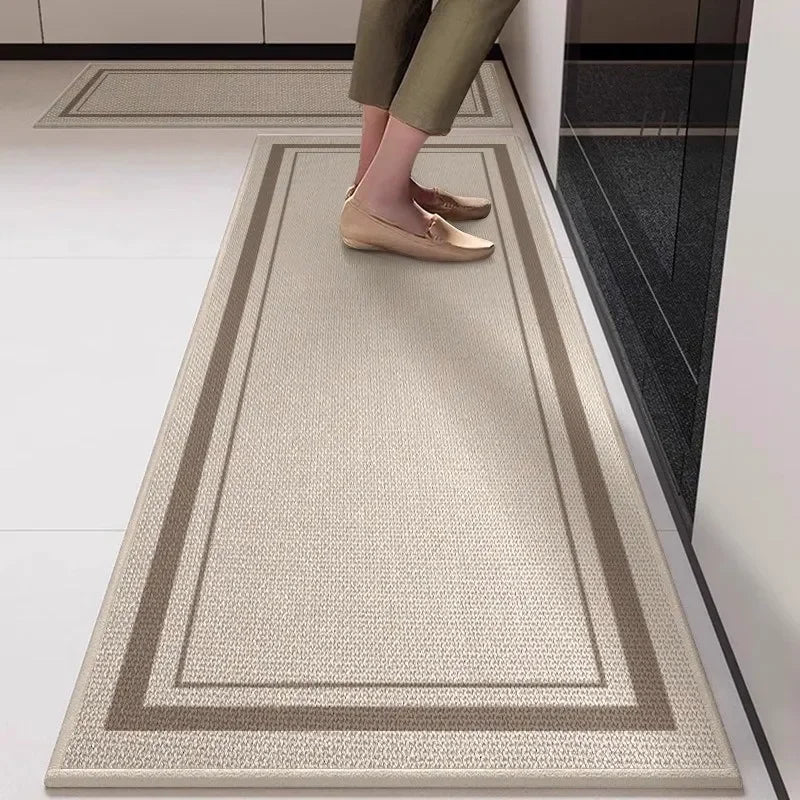 Linen-Effect Absorbent Non-Slip Kitchen Mat – 2 Designs