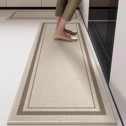 Linen-Effect Absorbent Non-Slip Kitchen Mat – 2 Designs