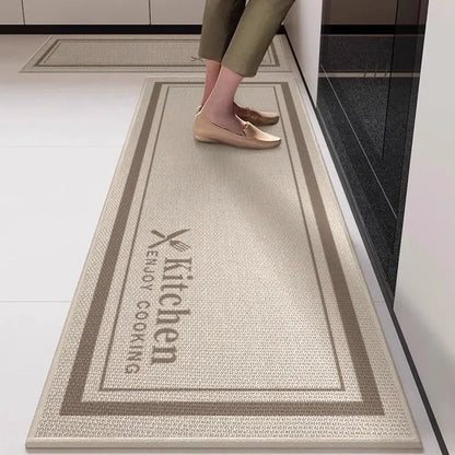 Linen-Effect Absorbent Non-Slip Kitchen Mat – 2 Designs – view 2