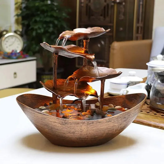 Lotus LED Tabletop Water Fountain