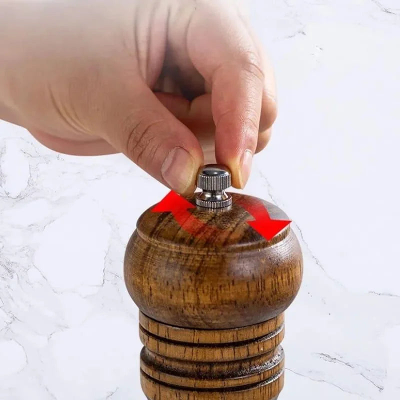 Manual wooden pepper and spice grinder – view 7