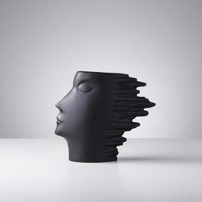 26.3cm Matte Face Sculpture Ceramic Vase – view 3