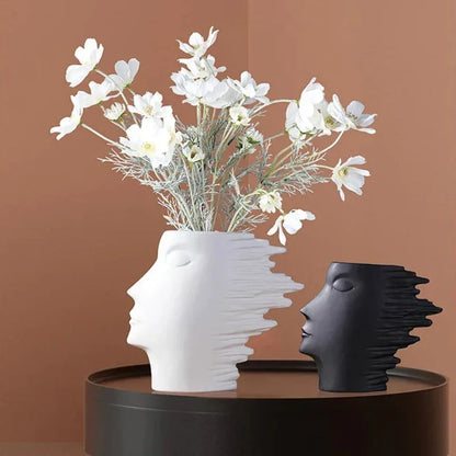 26.3cm Matte Face Sculpture Ceramic Vase – view 5
