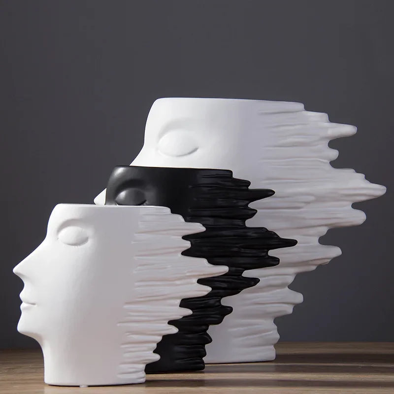 26.3cm Matte Face Sculpture Ceramic Vase – view 8