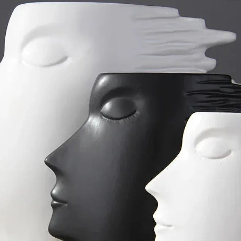 26.3cm Matte Face Sculpture Ceramic Vase – view 9