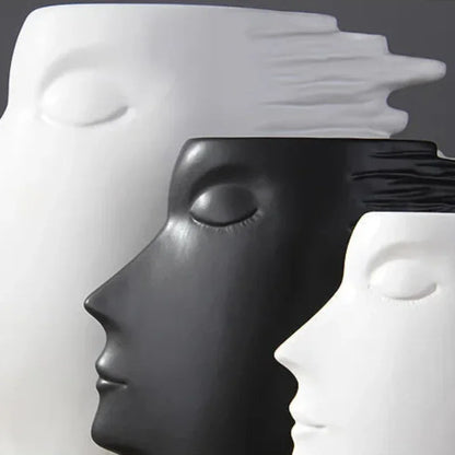 26.3cm Matte Face Sculpture Ceramic Vase – view 9