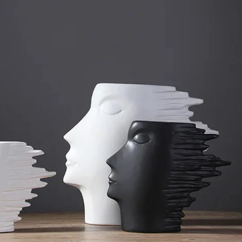 26.3cm Matte Face Sculpture Ceramic Vase – view 11