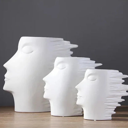 26.3cm Matte Face Sculpture Ceramic Vase – view 12
