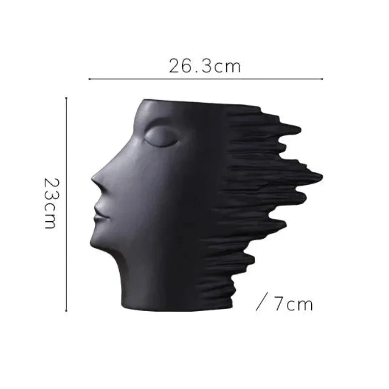 26.3cm Matte Face Sculpture Ceramic Vase – view 14