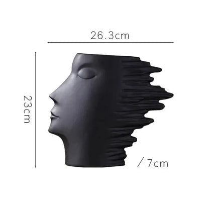 26.3cm Matte Face Sculpture Ceramic Vase – view 14
