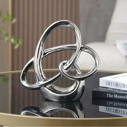 Metallic-Finish Ceramic Ring Sculpture – 2 Designs – view 6