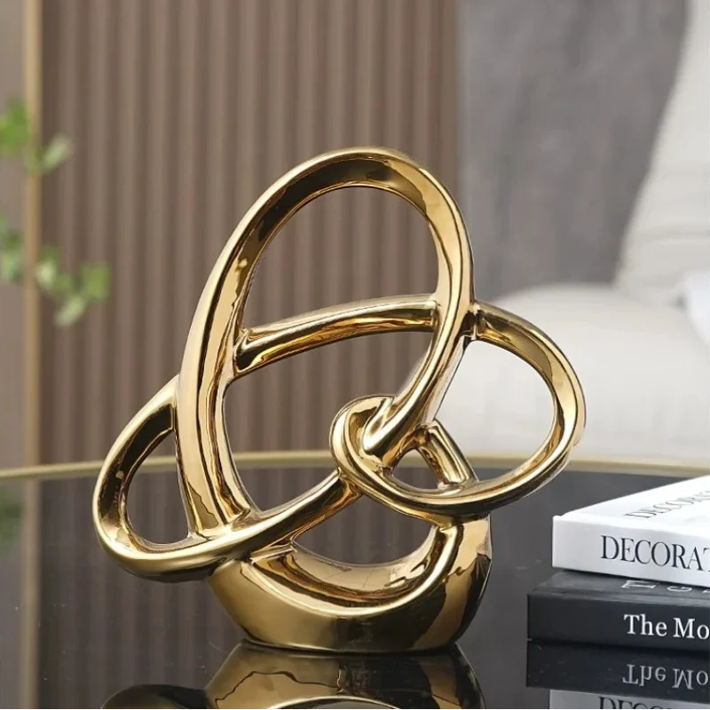 Metallic-Finish Ceramic Ring Sculpture – 2 Designs – view 8
