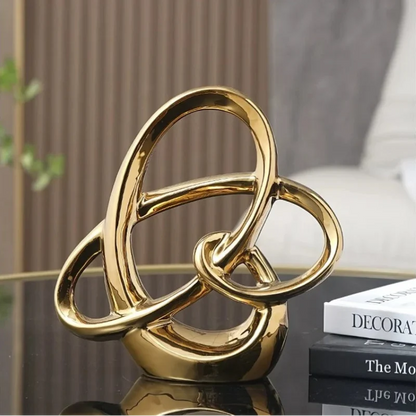 Metallic-Finish Ceramic Ring Sculpture – 2 Designs – view 8