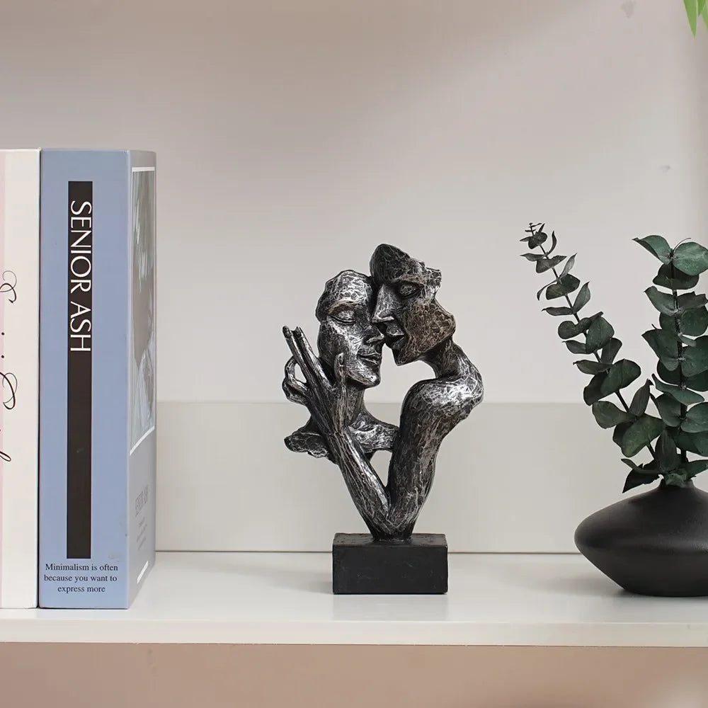 Mini Embracing Couple Resin Sculpture – view 3