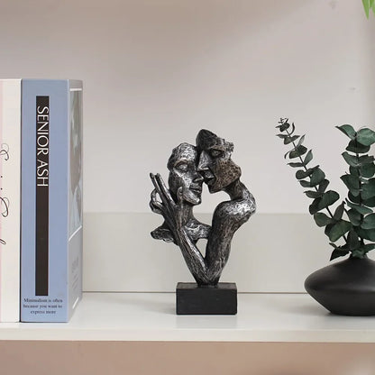 Mini Embracing Couple Resin Sculpture – view 3