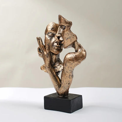 Mini Embracing Couple Resin Sculpture – view 4