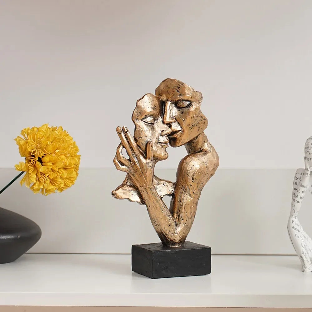 Mini Embracing Couple Resin Sculpture – view 6