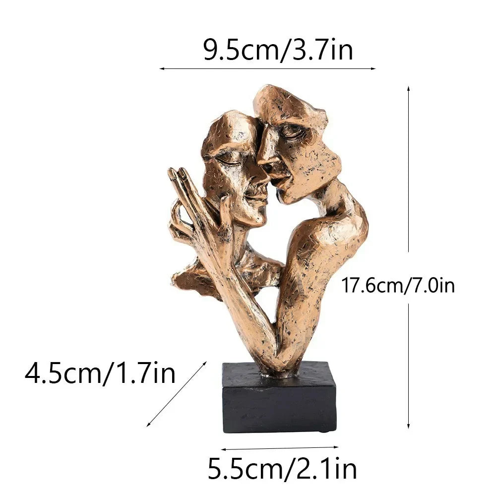 Mini Embracing Couple Resin Sculpture – view 7