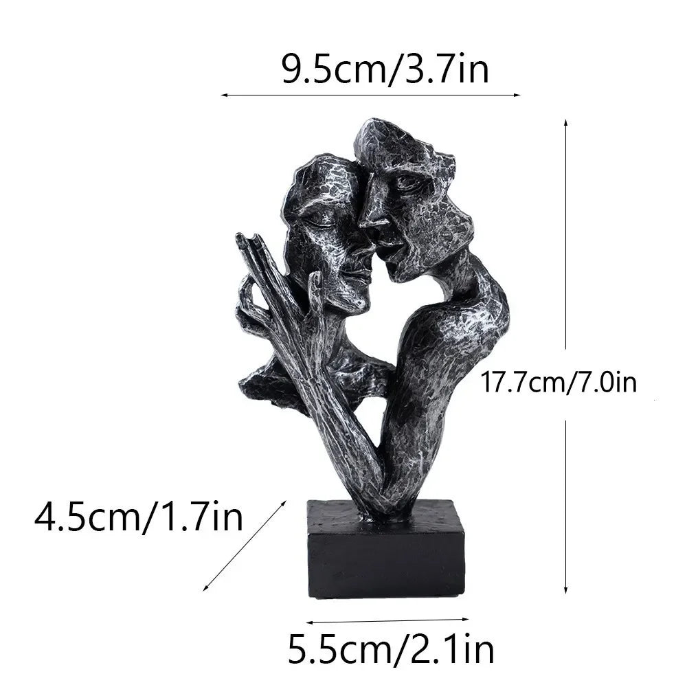 Mini Embracing Couple Resin Sculpture – view 8