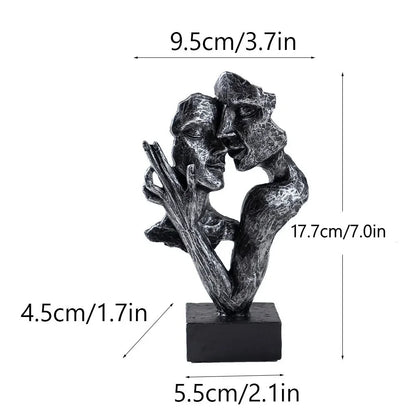 Mini Embracing Couple Resin Sculpture – view 8