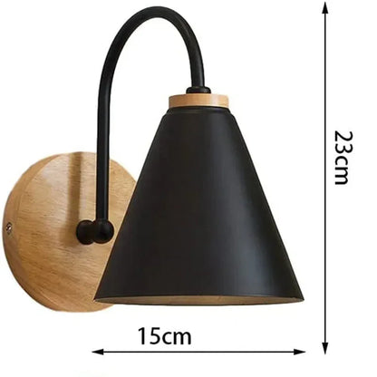 Minimalist Wood & Metal Wall Light – White or Black – view 7