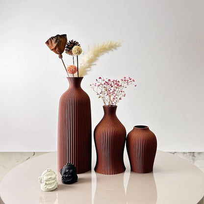 3-Piece Modern Decorative Vase Set – Black or Brown – view 2