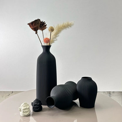 3-Piece Modern Decorative Vase Set – Black or Brown – view 4