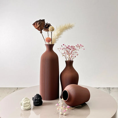 3-Piece Modern Decorative Vase Set – Black or Brown – view 5