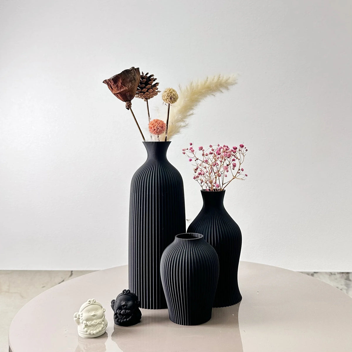 3-Piece Modern Decorative Vase Set – Black or Brown – view 6