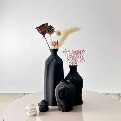 3-Piece Modern Decorative Vase Set – Black or Brown – view 6