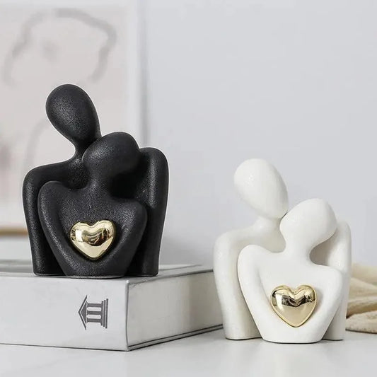 Modern Ceramic Couple Sculpture