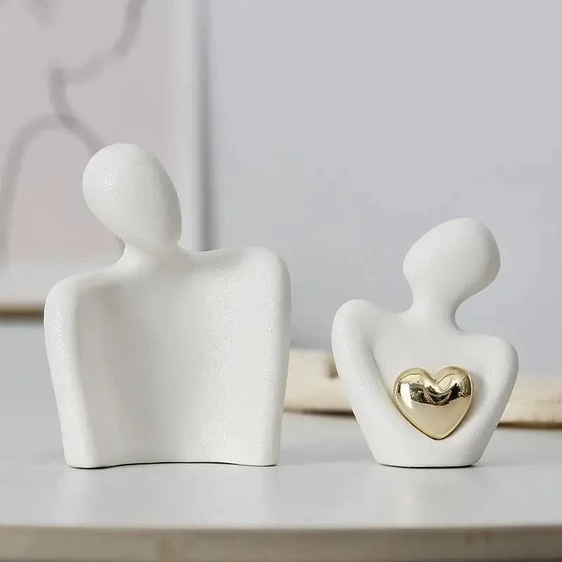 Modern Ceramic Couple Sculpture – view 2