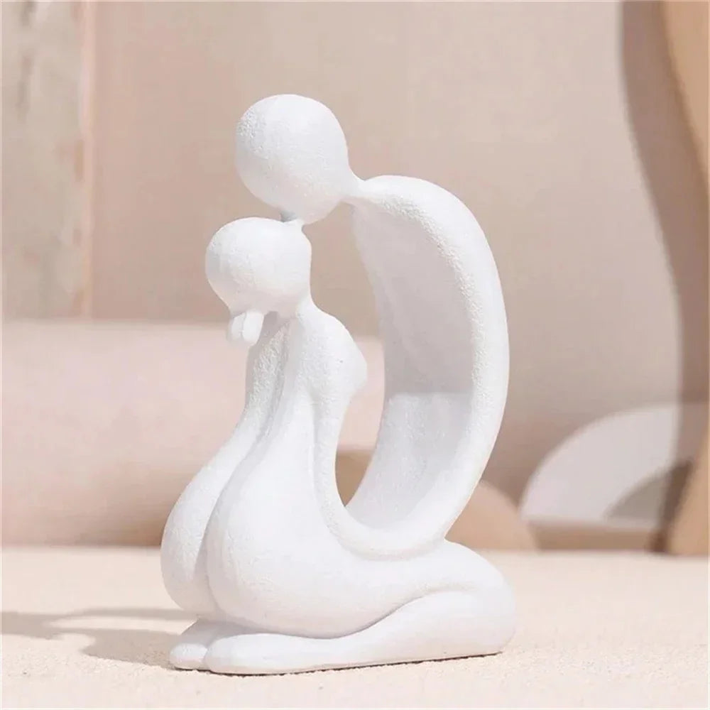Modern Kissing Couple Resin Sculpture – view 5