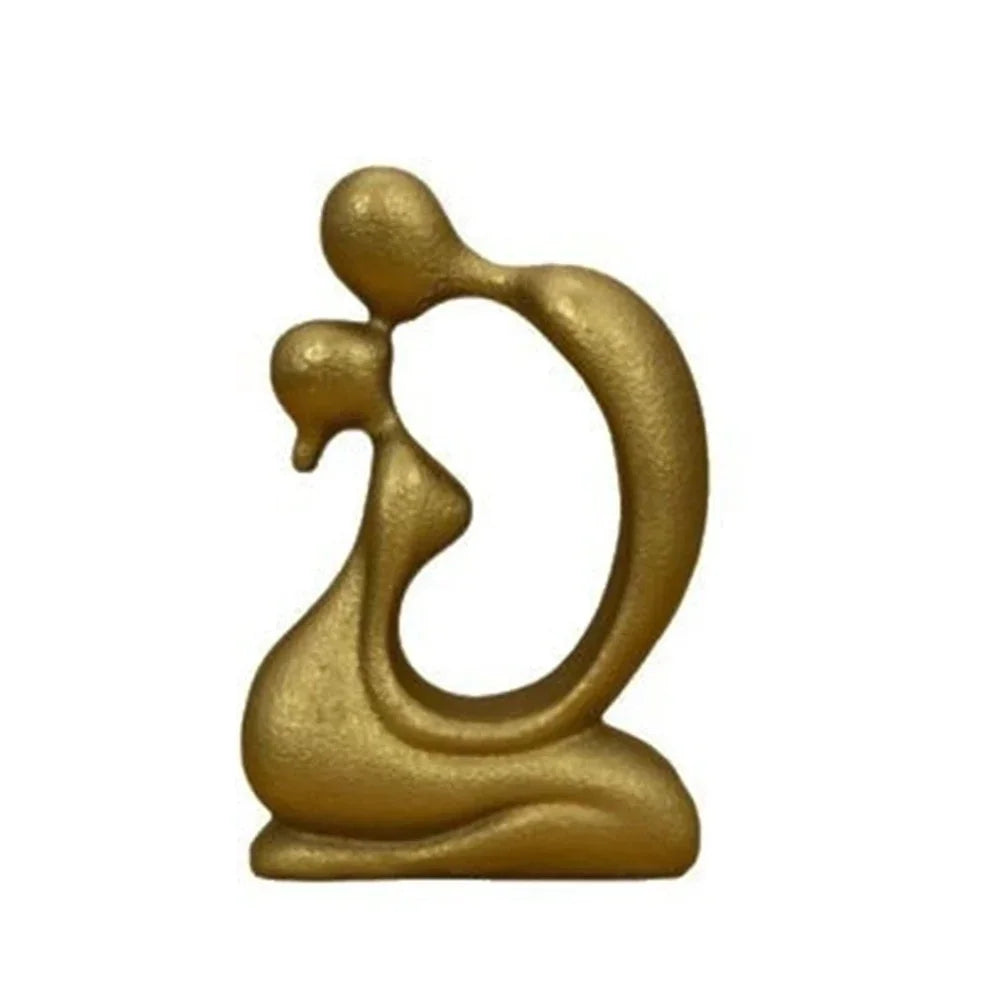 Modern Kissing Couple Resin Sculpture – view 7