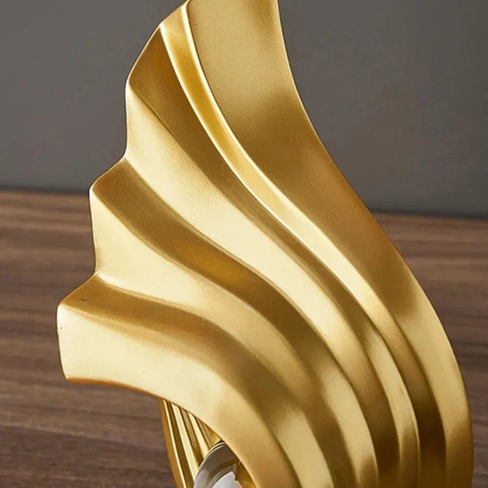 Modern Resin Sculpture with Crystal Sphere – view 4