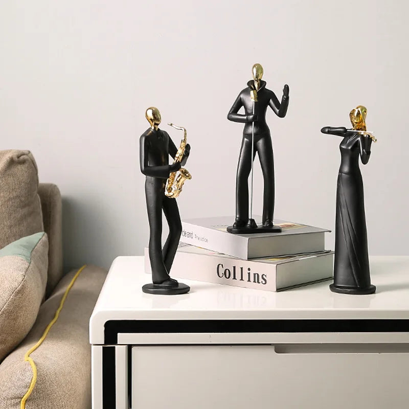 Black Musical Performer Resin Sculpture – 4 Figures or Set – view 2