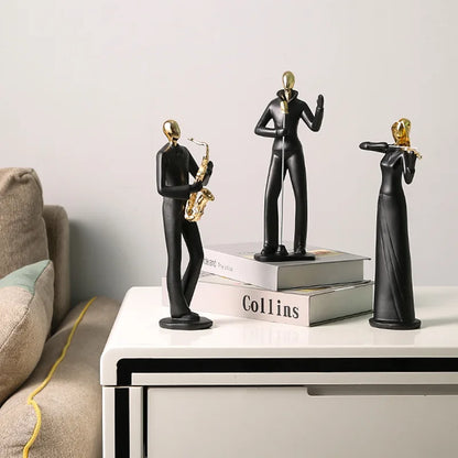 Black Musical Performer Resin Sculpture – 4 Figures or Set – view 2
