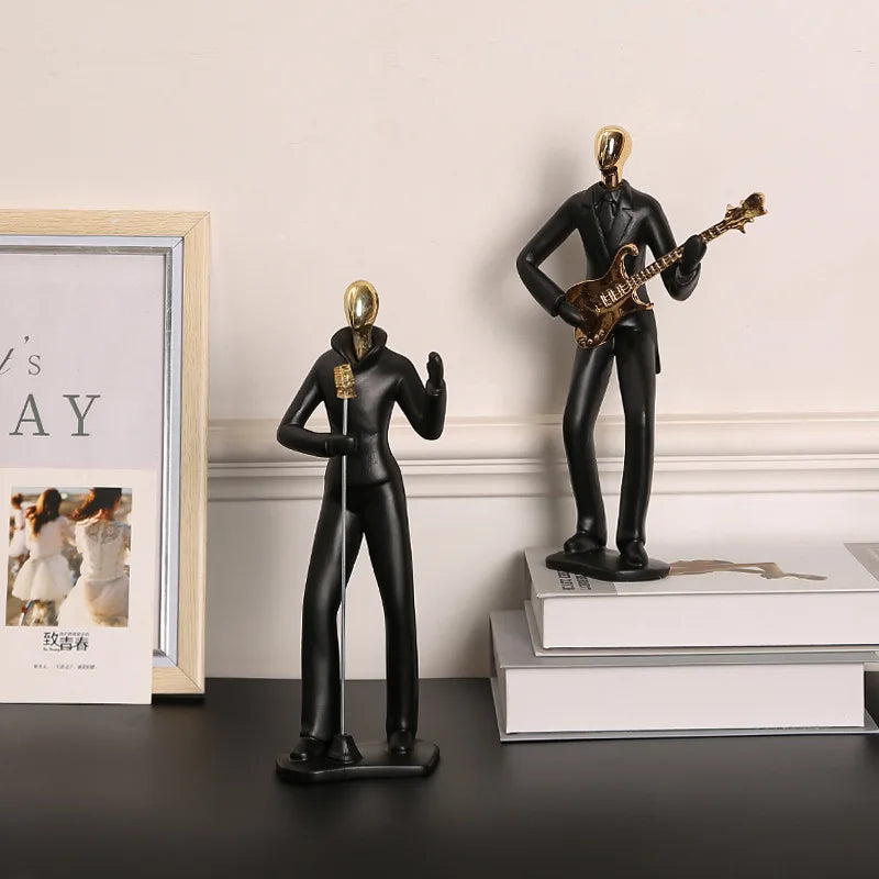 Black Musical Performer Resin Sculpture – 4 Figures or Set – view 3