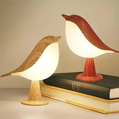 Natural Wood Bird Touch LED Table Lamp – view 2