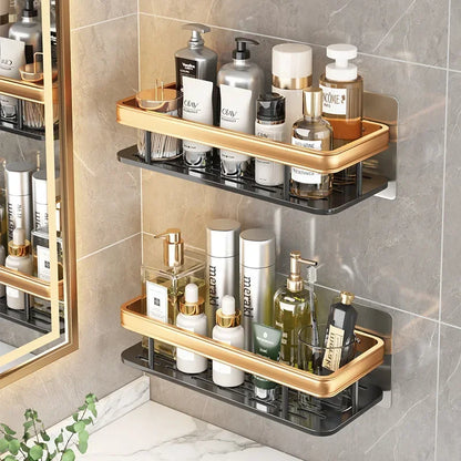 No-Drill Aluminium Bathroom Organiser – 1 or 2 Pack